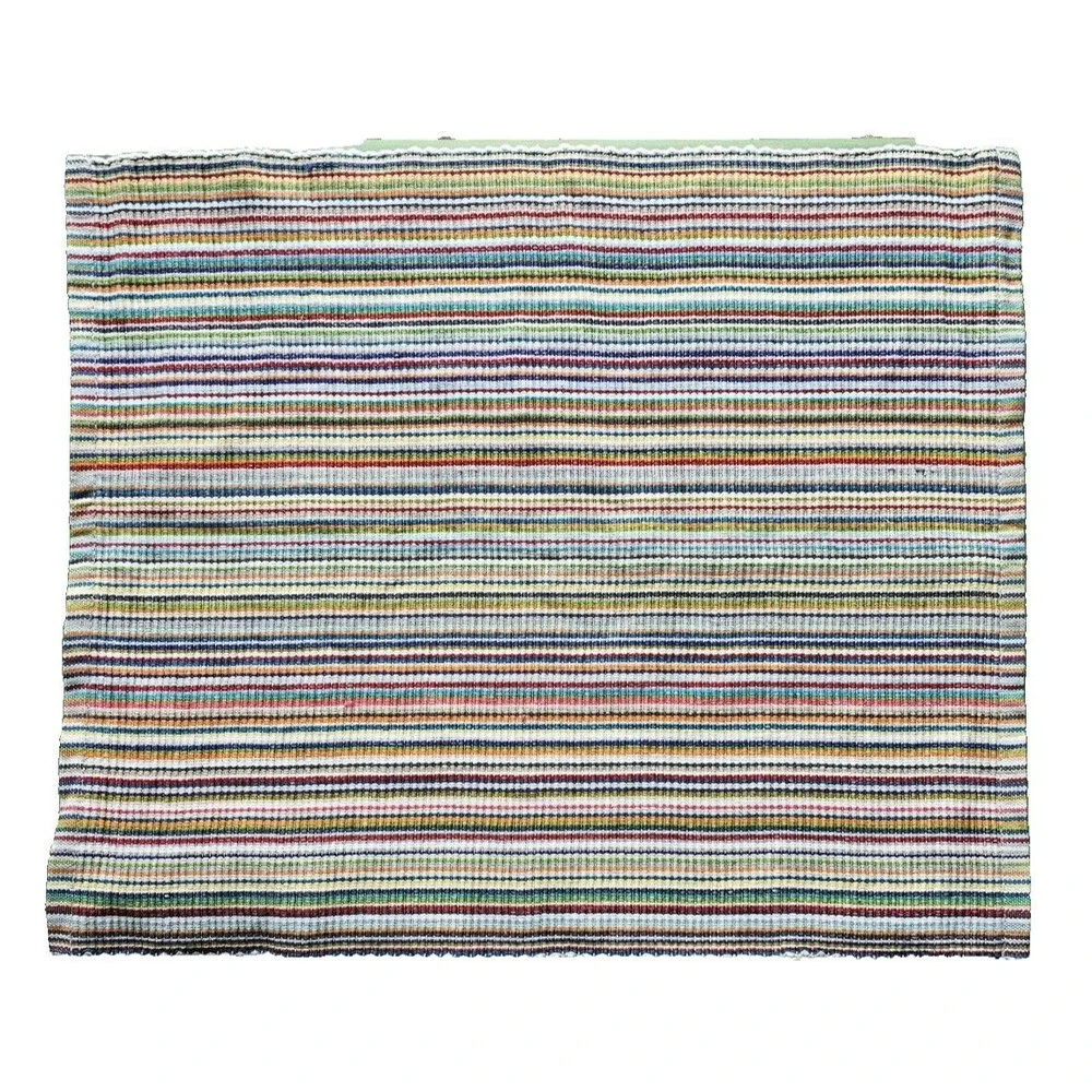 Placemat Multicolor Striped Cloth Rectangle Heavy Fabric Boho Display Colorful
